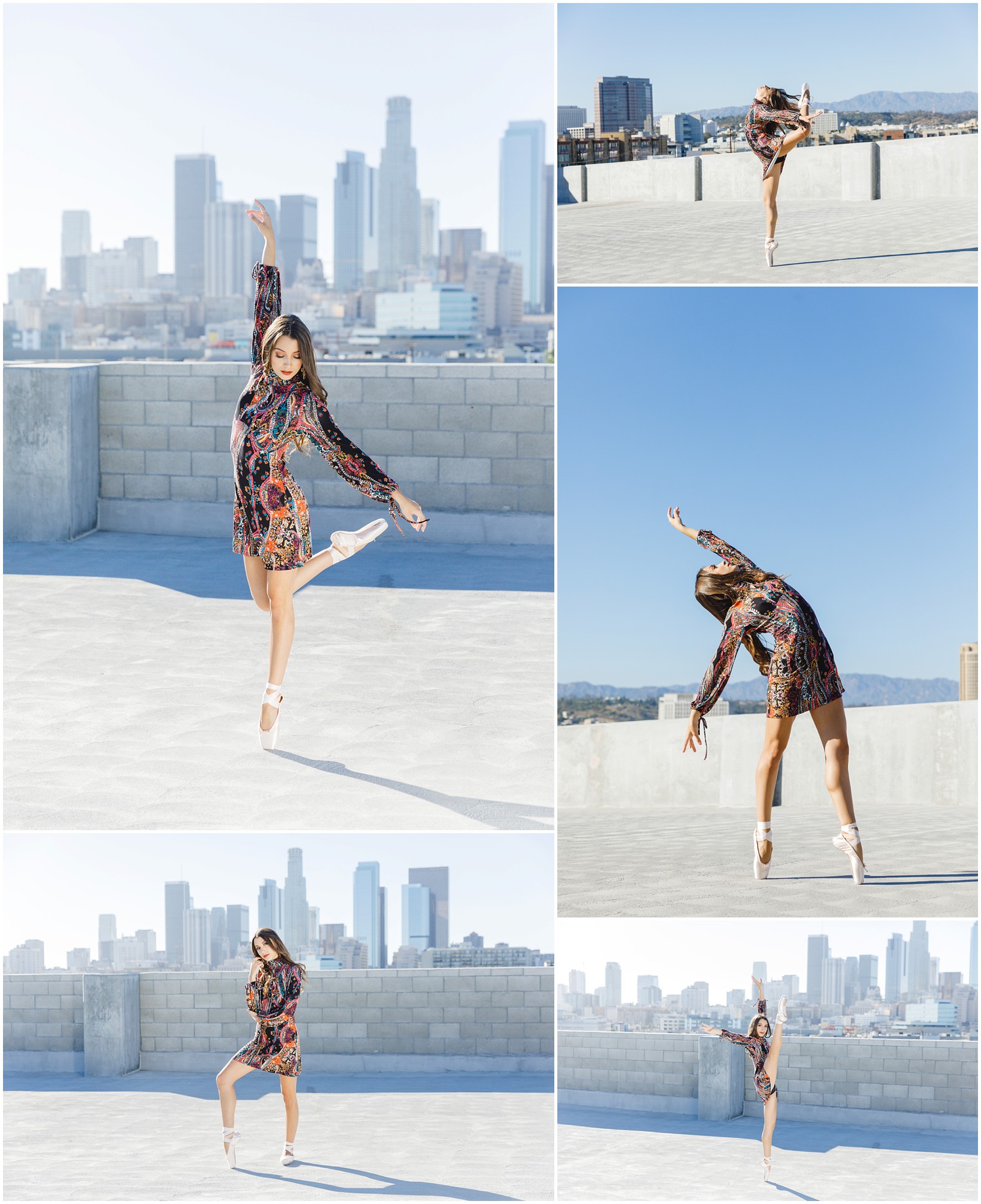 creative, dance senior pictures taken in Los Angeles, skyline, by senior photographer Tara Rochelle