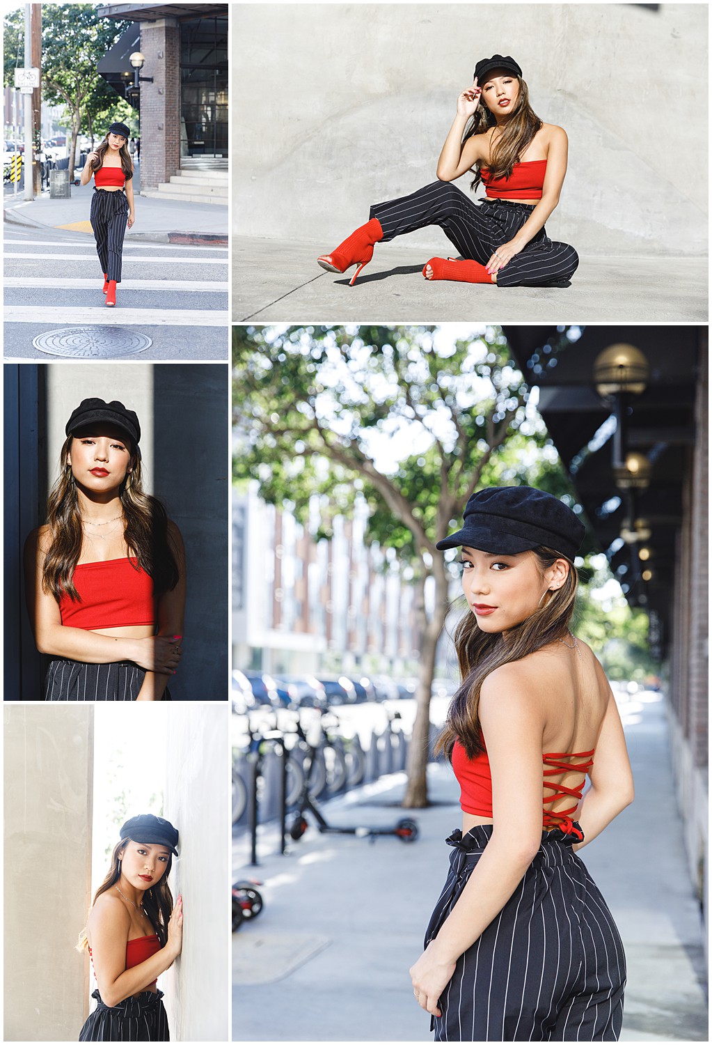 sassy and fun senior shoot along he streets in lose angeles california by pro photographer