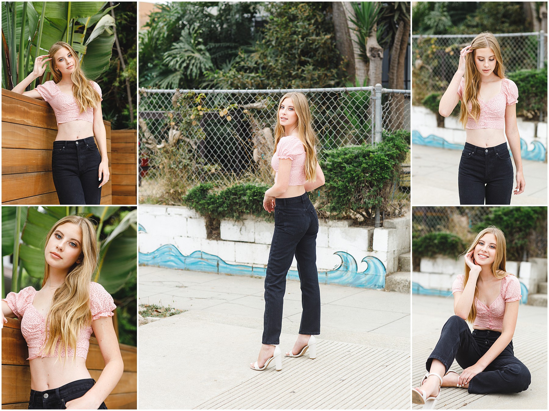 serious and smiling poses for a senior photo shoot by tara rochelle in socal