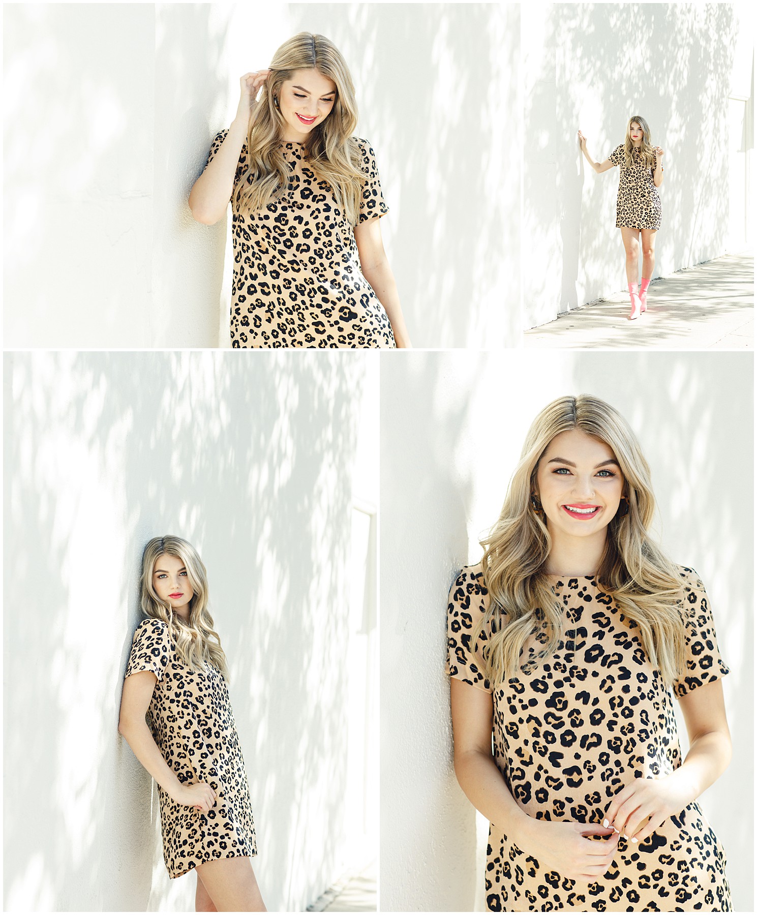professional senior photogrpaher cheetah dress outfit ideas in los angeles