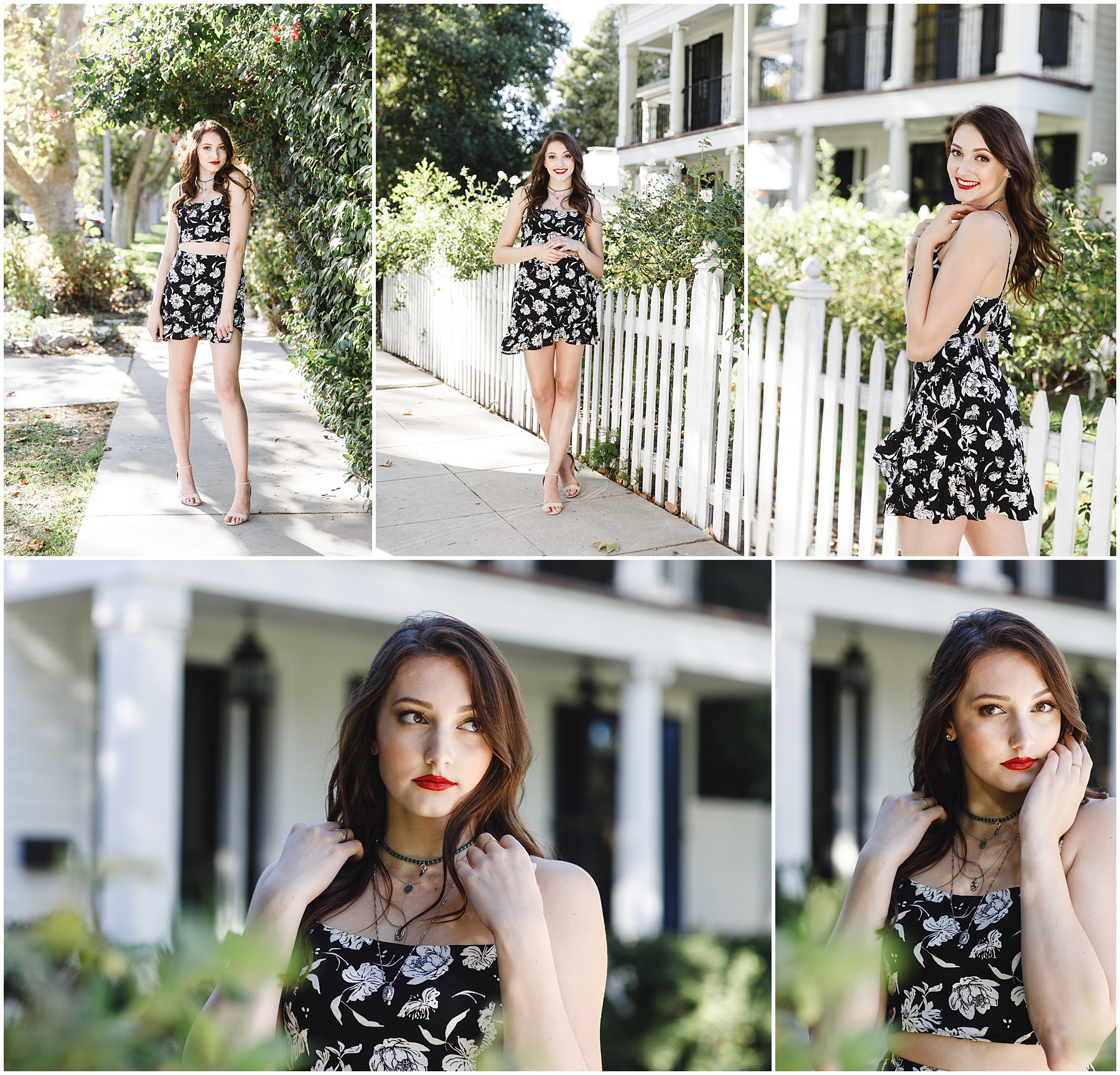two pice dress outfit ideas for senior portraits by tara rochelle in studio city