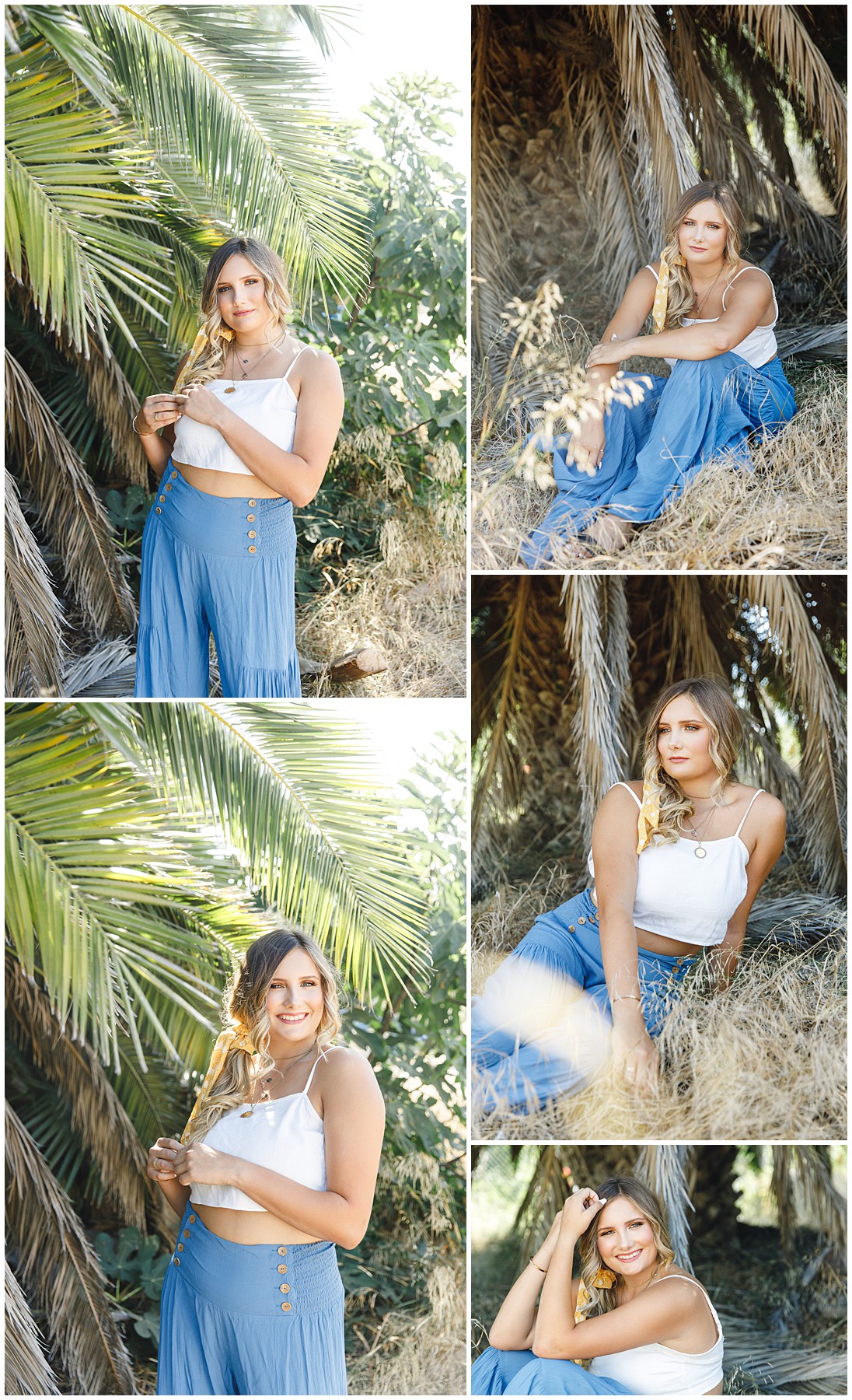 filmore senior pictures by tara rochelle photography white tank top blue flowy pants outfit