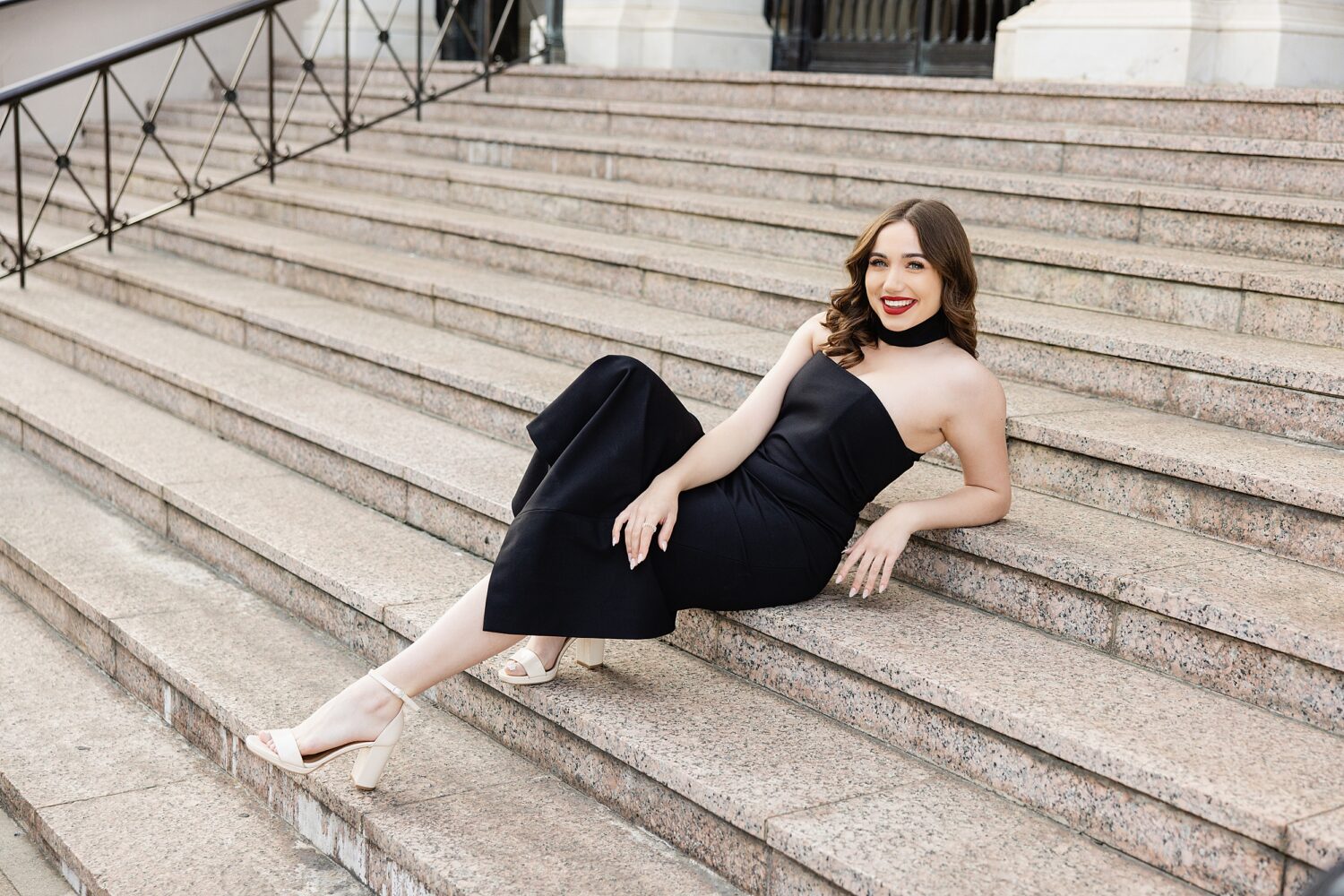 Luxury senior portraits in Pasadena, California featuring editorial posing and architecture