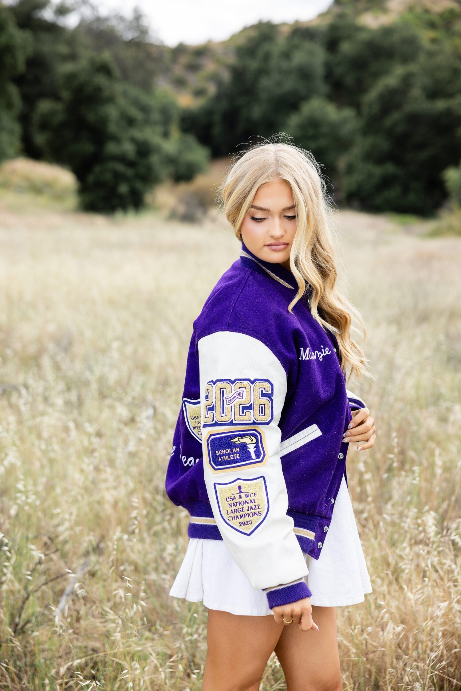 Valencia High School golden field in Santa Clarita senior pictures California